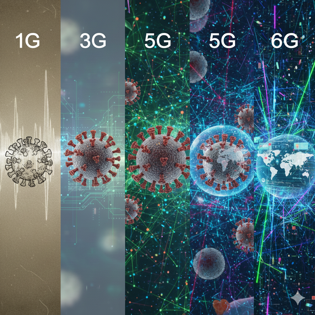From 1G to 6G: A Strange Coincidence Between Mobile Network Evolutions and Global Health Outbreaks