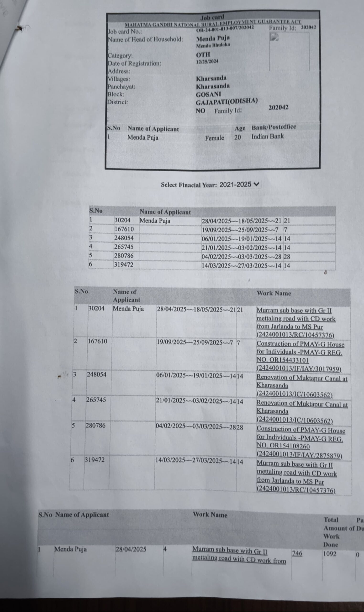 ଅଙ୍ଗନବାଡ଼ି କର୍ମୀ ସାଜିଛନ୍ତି ମନରେଗା ଶ୍ରମିକଚାକିରି କରି ଦରମା ନେଉଛନ୍ତି, ଶ୍ରମିକ ଭାବେ ମଜୁରି ବି ପାଉଛନ୍ତି ।