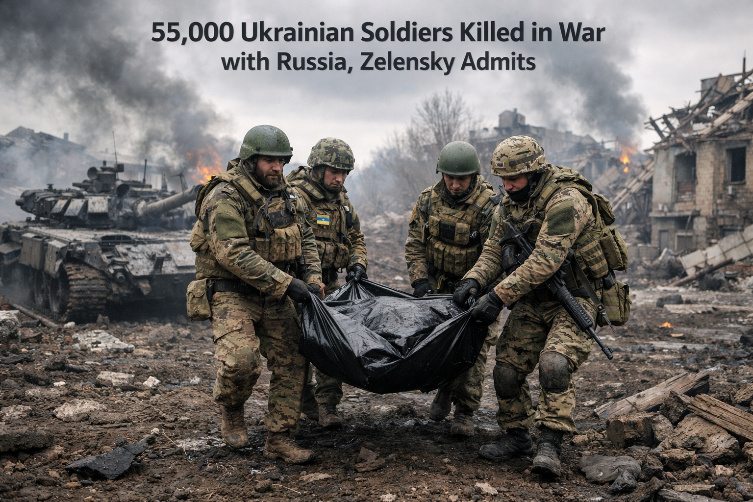 ରୁଷ୍–ୟୁକ୍ରେନ୍‌ ଯୁଦ୍ଧ: ୫୫,୦୦୦ ୟୁକ୍ରେନ୍‌ ସେନା ନିହତ ବୋଲି ଜେଲେନସ୍କିଙ୍କ ସ୍ୱୀକାର