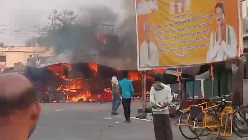 ବନ୍ତଳା ଛକରେ ଭୟାବହ ଅଗ୍ନିକାଣ୍ଡ, ୪ଟି ଗ୍ୟାସ୍‌ ସିଲିଣ୍ଡର ବିସ୍ଫୋରଣ