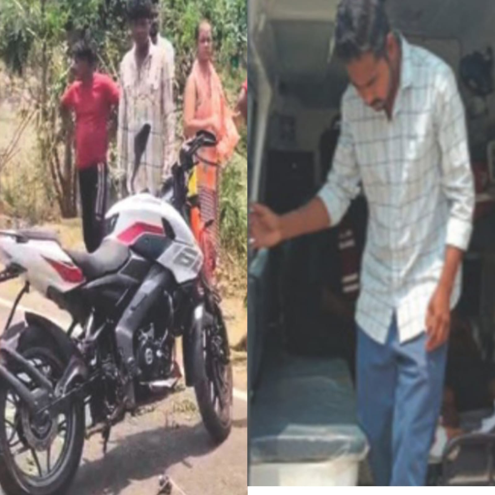 ଭାରସାମ୍ୟ ହରାଇ ଗଛକୁ ପିଟି ହେଲା ବାଇକ୍ ।