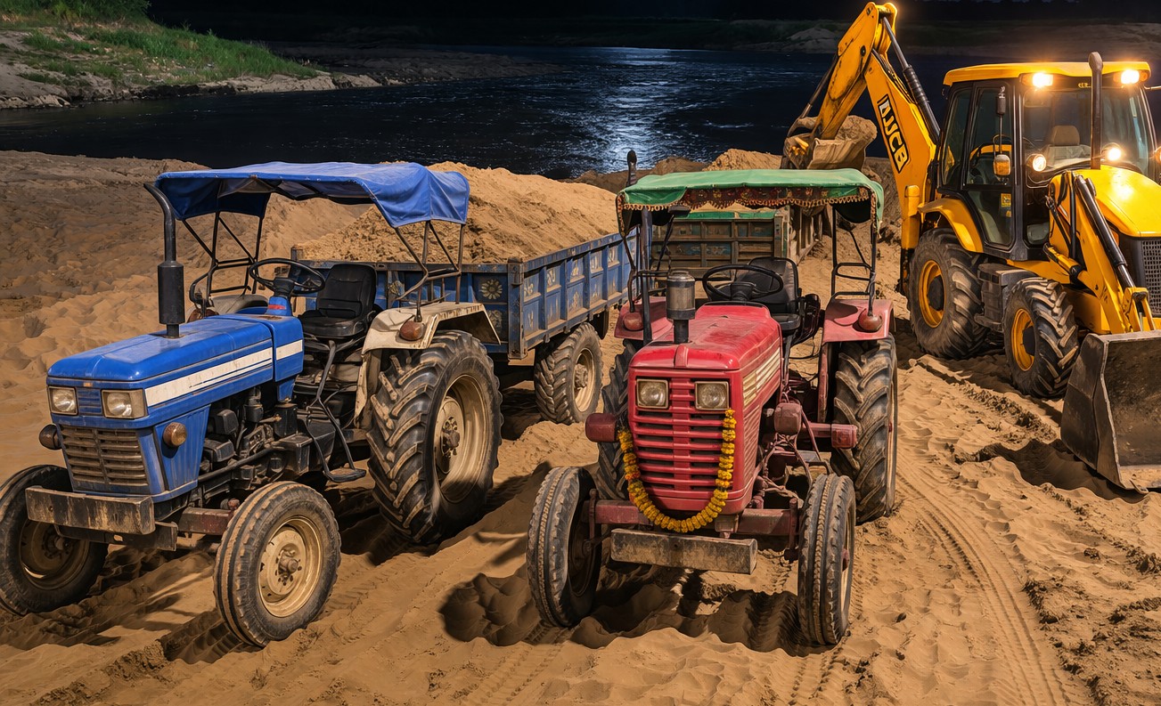 ଚୋରା ବାଲି ଚାଲାଣ ବେଳେ ୨ ଟ୍ରାକ୍ଟର ୧ ନମ୍ବର ବିହୀନ ଜେସିବି ଜବତ, ତଦନ୍ତ ଜାରି