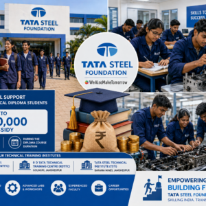 ଟାଟା ଷ୍ଟିଲ୍ ଫାଉଣ୍ଡେସନର ବଡ଼ ଘୋଷଣା: ବୈଷୟିକ ଶିକ୍ଷାର୍ଥୀଙ୍କୁ ମିଳିବ ୧ ଲକ୍ଷ ୨୦ ହଜାର ଟଙ୍କାର ସବ୍‌ସିଡି