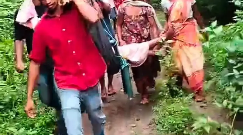 ଜନନୀ ଯାତନା : ପ୍ରସୂତି ମହିଳାଙ୍କୁ ଦୋଳାରେ ବୋହିଲେ ୬ କିଲୋମିଟର ।